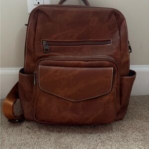 Brown Leather Backpack